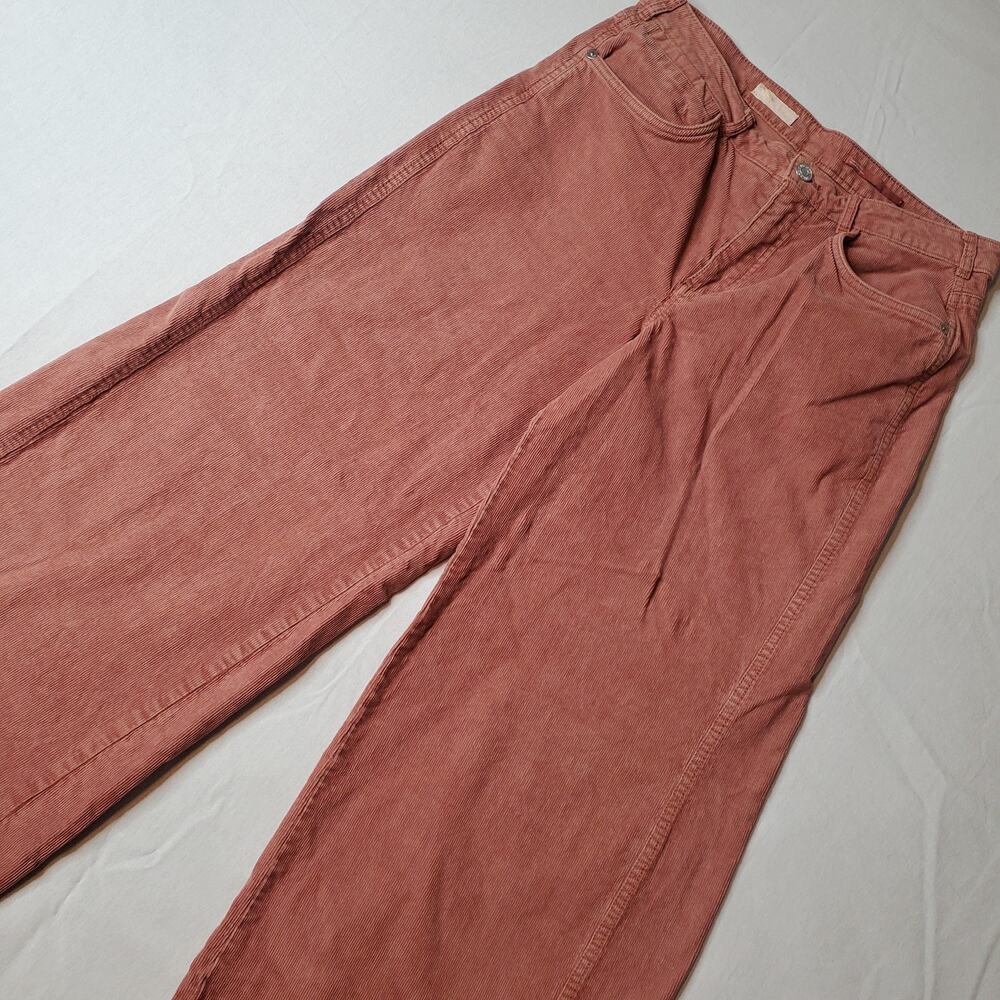 Anthropologie Pilcro Women's 29 The Gwen Wide-Leg Corduroy Pants Dusty Rose
